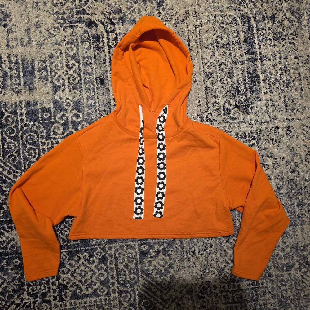 Urban Outfitters Vibrant Orange Cropped Hoodie